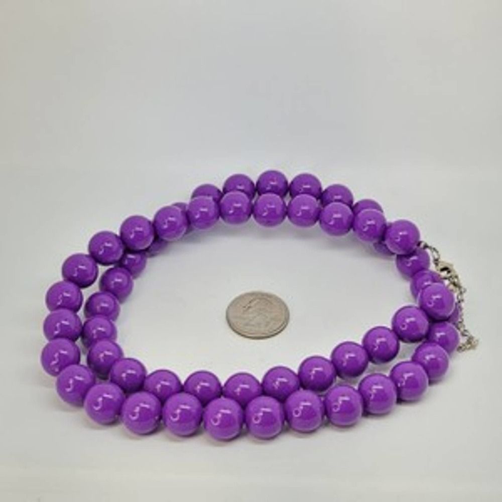 Vintage Claire's 30 inch Purple Bead Strand Necklace - Picture 5 of 5